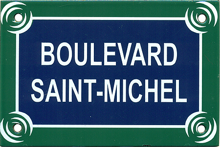 Paris Street Sign Replica, Boulevard Saint-Michel, 6x4