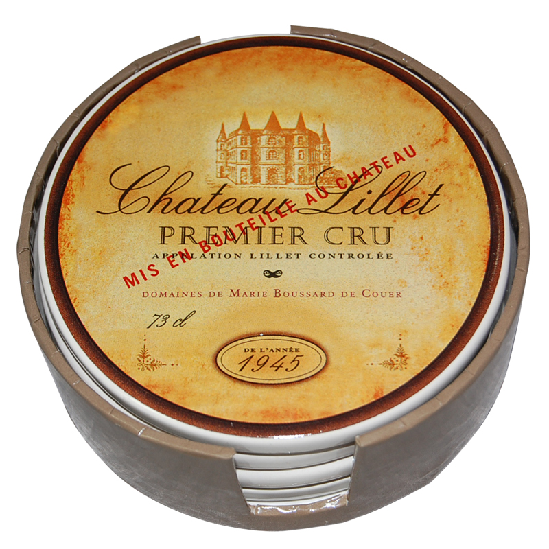 European Wine Label Coasters - Set Of Four Designs