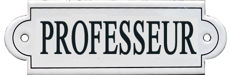 French Enamel Sign, Professeur, 6x2