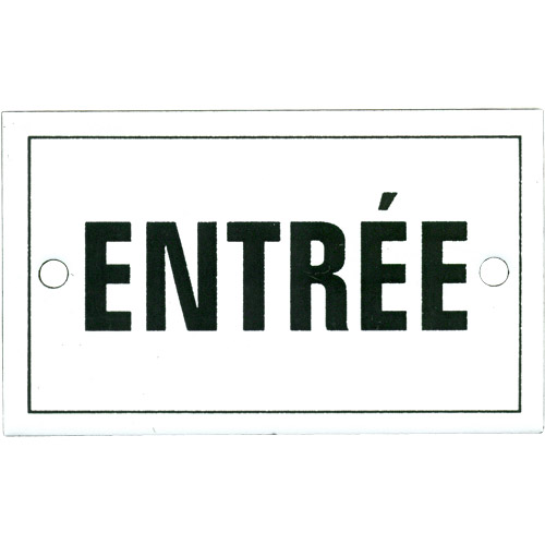 FRENCH ENAMEL ENTRÉE (ENTRANCE) SIGN, 4x2.5