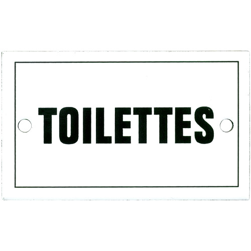 FRENCH ENAMEL SIGN, TOILETTES (TOILET), 4x2.5