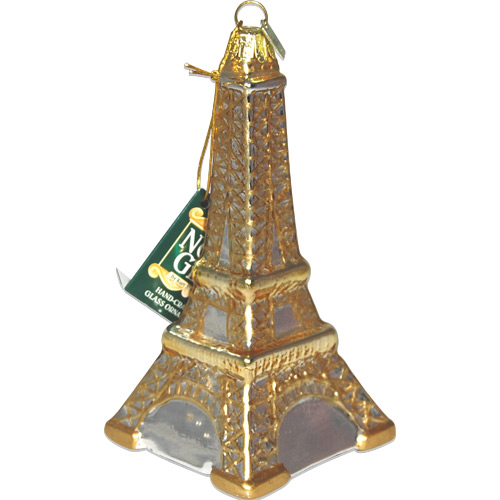 Eiffel Tower Glass Ornament, 5.5H, photo main