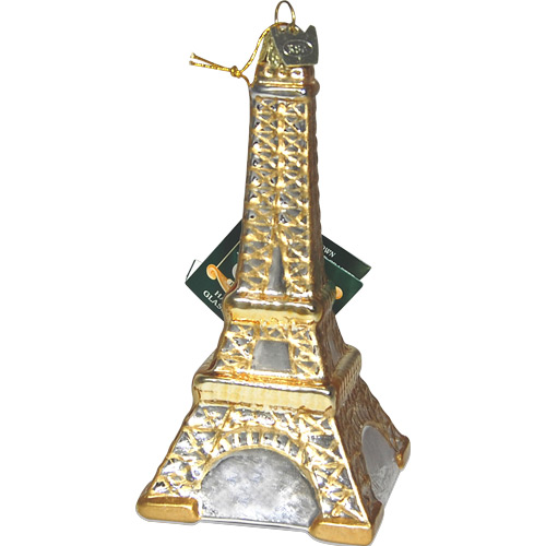 Eiffel Tower Glass Ornament, 5.5H, photo-1