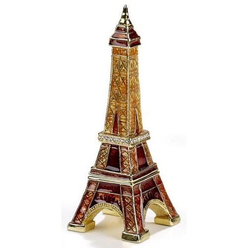 Eiffel Tower Enamel Jeweled Trinket Box