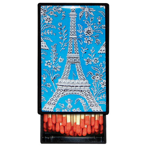 Blue Eiffel Tower Lacquer Slide Box - Small Decorative Box