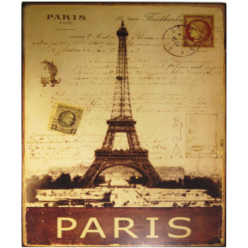 Paris Eiffel Tower Postal, Metal Wall Plaque