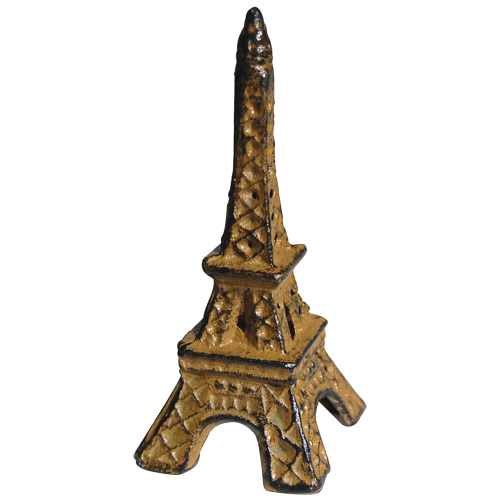 Mini Eiffel Tower Statue, Rusted Cast Iron, 6H