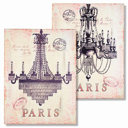Parisian Chandeliers, Set of Two Prints, 14