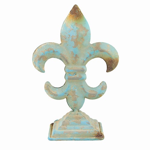 Rustic Copper Fleur de Lis Finial, 10.5H