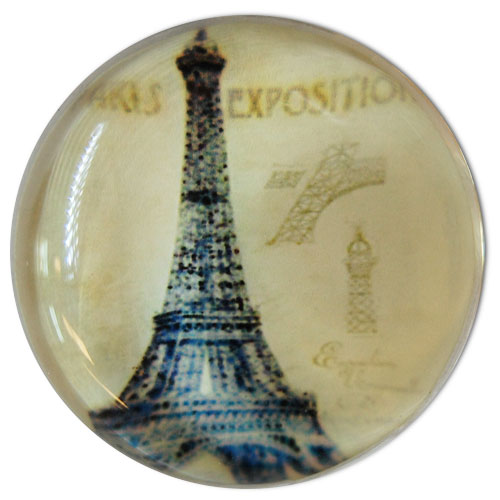 Eiffel Tower Glass Magnet - Paris Exposition