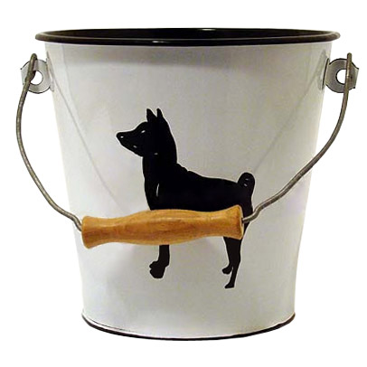 Enamel Bucket w/ Black Dog Silhouette