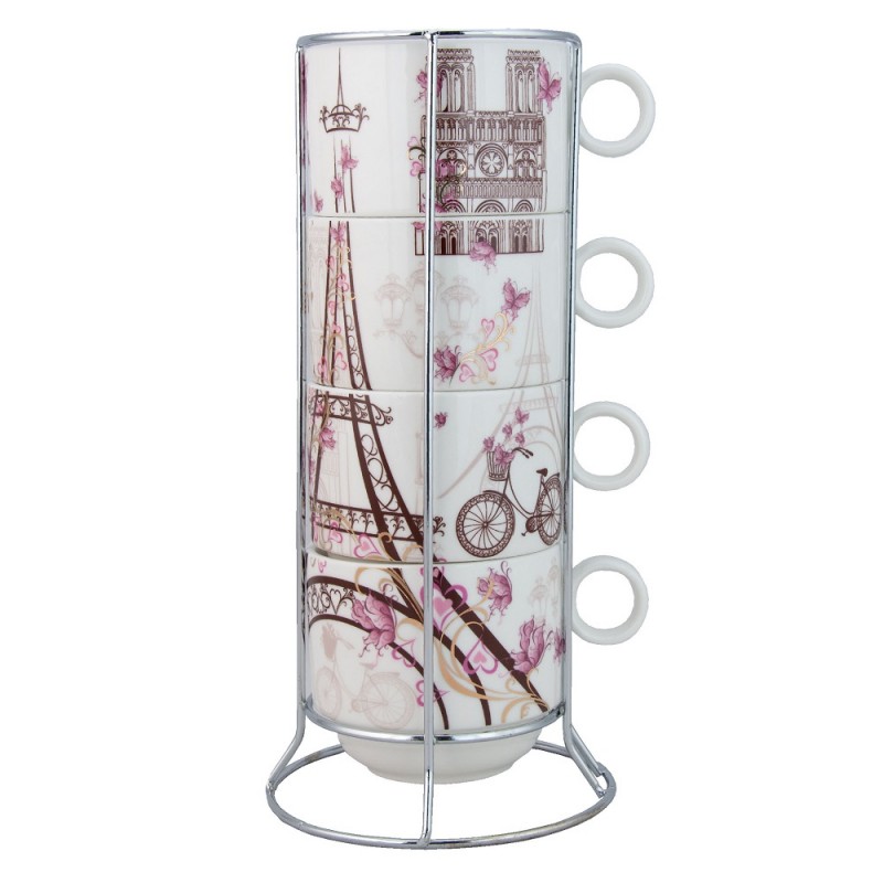 Eiffel Tower Stacking Coffee Mug Set