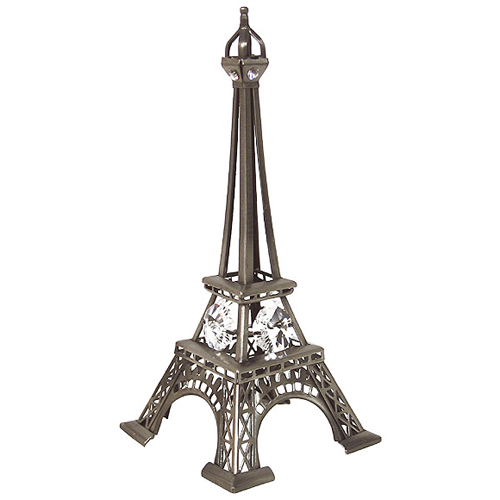 5 Eiffel Tower Miniature in Pewter w/ Austrian Crystal