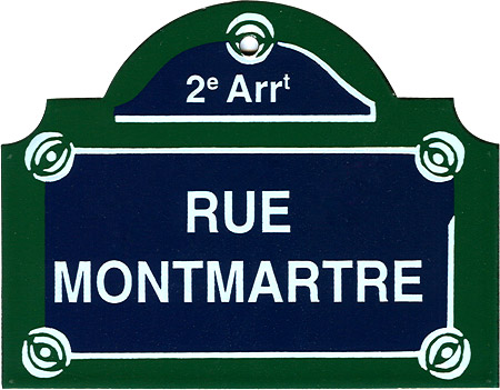 Paris Street Sign, Rue Montmartre, 4x3