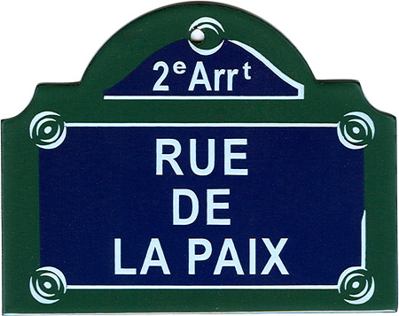 Paris Street Sign, Rue de la Paix, 4x3