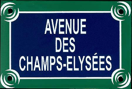 Paris Street Sign Replica, Avenue des Champs-Elysees, 6x4