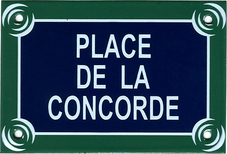 Paris Street Sign Replica, Place de la Concorde, 6x4