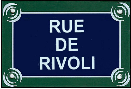 Paris Street Sign Replica, Rue De Rivoli, 6x4