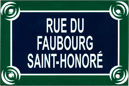 Paris Street Sign Replica, Rue Du Faubourg Saint-Honore, 6x4