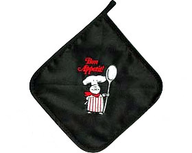 Bon Appetit! Pot Holder - Black