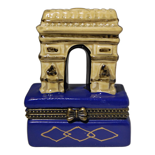 Arc de Triomphe Trinket Box - Hand Painted Porcelain Paris Souvenir