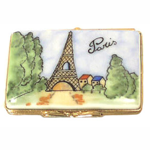 French Limoges Box, Eiffel Tower Postcard