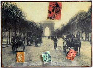 Avenue Des Champs-Elysees in Old Paris, Metal Wall Plaque