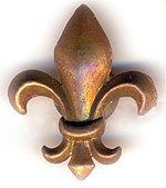 Fleur de Lis Magnet, Red Brass