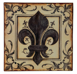 Fleur de Lis Metal Wall Plaque