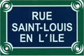 Paris Street Sign Replica, Rue Saint-Louis En Lile, 6x4