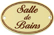 French Enamel Oval Sign, Salle De Bains, 4.25x2.75