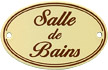 French Enamel Oval Sign, Salle De Bains, 4.25