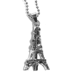 Eiffel Tower Necklace - Silver with Clear Rhinestones