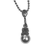 Eiffel Tower Necklass - Silver with White Pearl