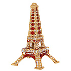 Enamel Jeweled Eiffel Tower Miniature with Rhinestones, 4H