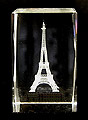 3D Laser-Etched Crystal - Eiffel Tower, Small
