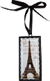 Paris Eiffel Tower Glass Ornament with Metal Frame - 4L