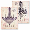 Parisian Chandeliers, Set of Two Prints, 14H