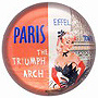 Paris Glass Magnet - Arc de Triomphe & Eiffel Tower