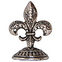 Fleur de Lis Miniature Finial - 2.5H Pewter