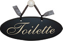 Toilette / Toilet Sign - Black, 9L