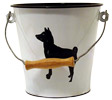 Enamel Bucket w/ Black Dog Silhouette