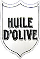 French Enamel Sign, Huile DOlive (Olive Oil), 4x6
