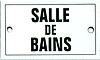 French Enamel Sign, Salle De Bains, 4x2.5