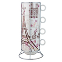 Eiffel Tower Stacking Coffee Mug Set