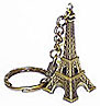 Eiffel Tower Miniature Replica, Antique Two-Tone Gold Color Key Chain