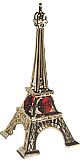 5 Eiffel Tower Miniature in Gold w/ Red Color Austrian Crystal