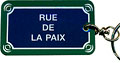 Paris Street Sign Keychain, Rue de la Paix