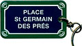 Paris Street Sign Keychain, Place Saint-Germain des Pres