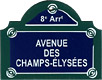 Paris Street Sign, Avenue Des Champs-Elysees, 4x3